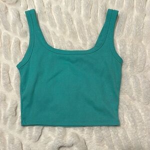 Teal cropped SHEIN tank